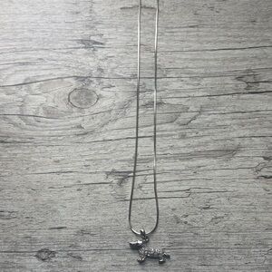 Silver Dachshund Pendant Necklace